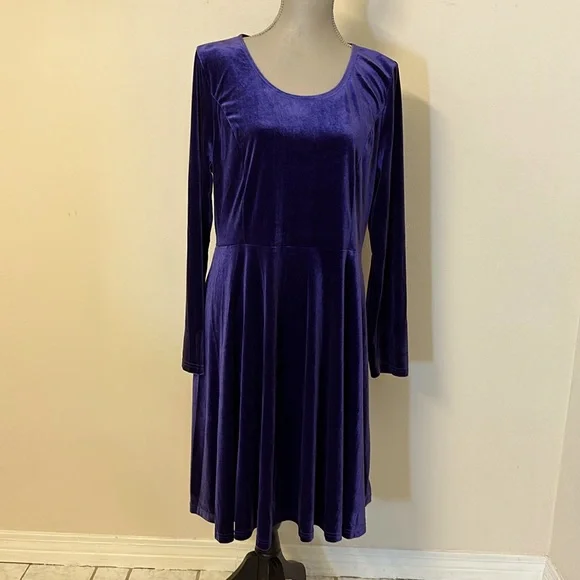 Chigant | Dresses | Chigant Womens Velvet Dress Long Sleeve Cocktail Xxl  Nwt